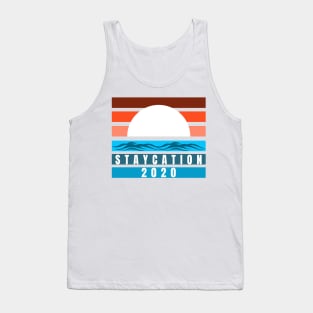 Colorful Retro Sunset Staycation 2020 Design Tank Top